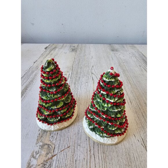 Vintage mini tree garland red‎ village set Xmas decor - Picture 4 of 8